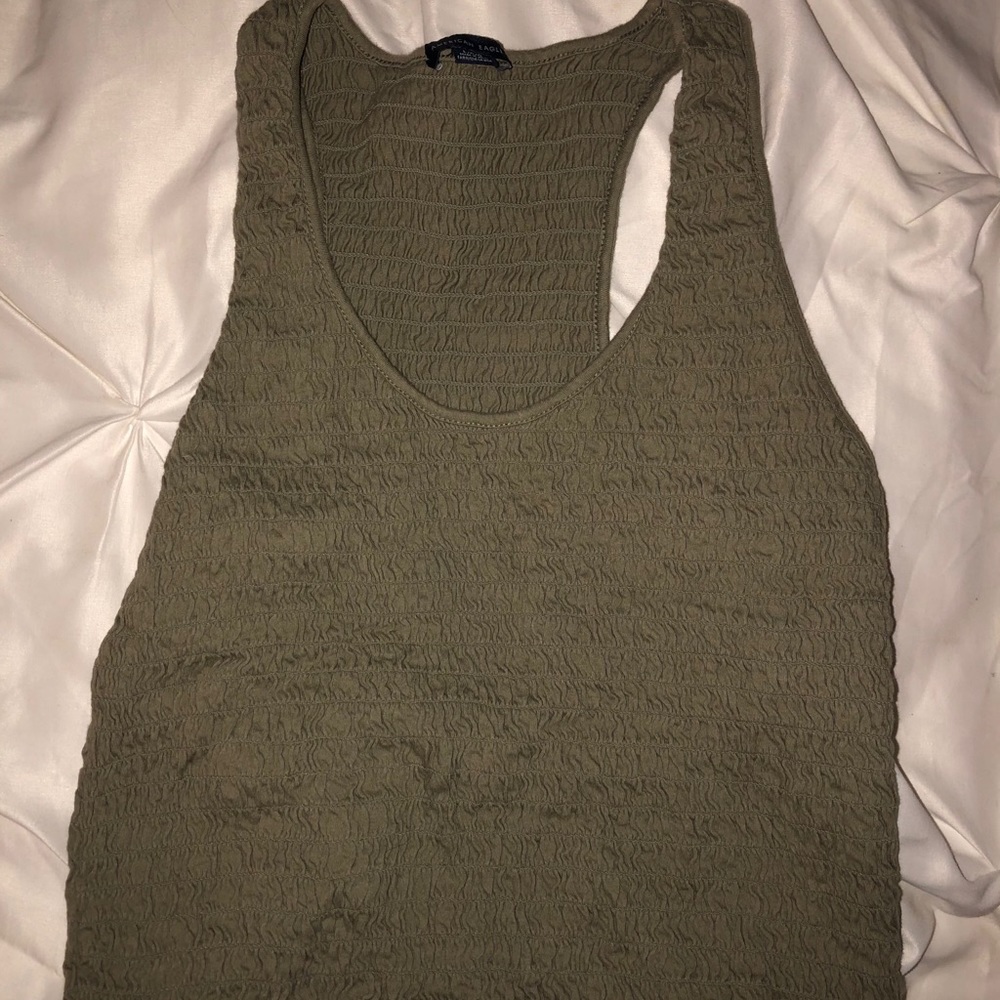 American eagle green lettuce trim tank top